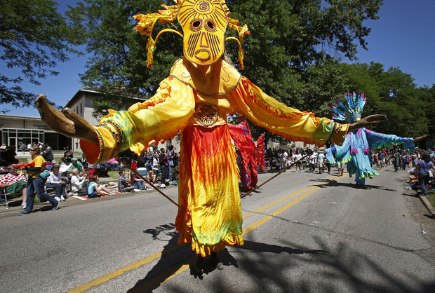 A participant in Cleveland's annual "Parade The Circle" held each June near the Cleveland Museum of Art.
